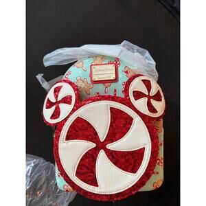 Disney Parks Peppermint and Gingerbread Christmas Loungefly Backpack, BNWT